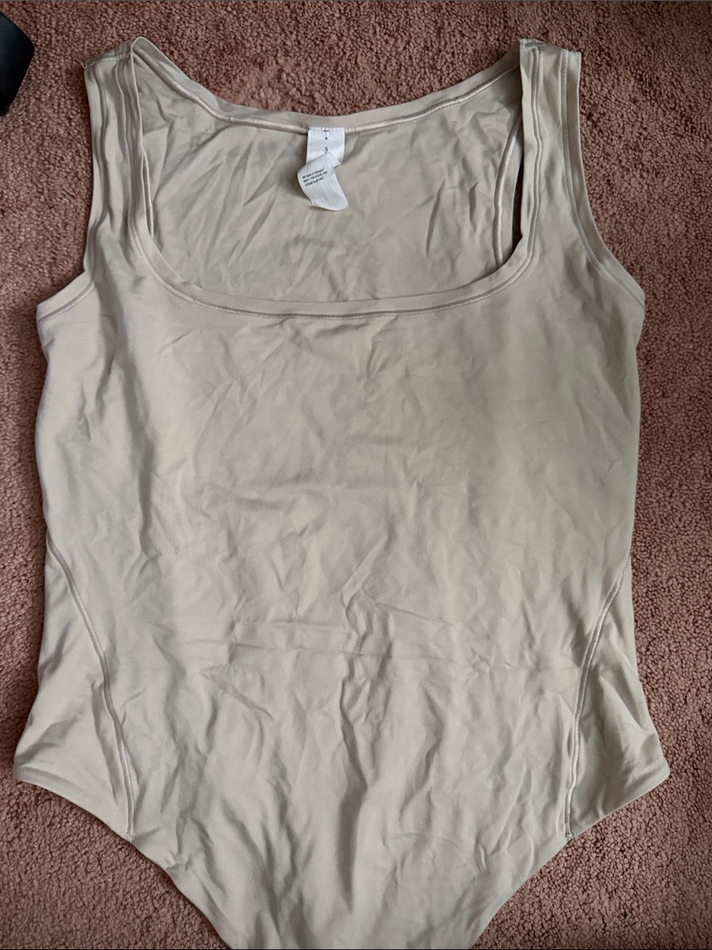 Women’s Scoop Neck Tank Bodysuit - Cream